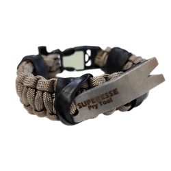 Camper Strap: Outdoor, Hike, Kayak- Survival Paracord Bracelet Medium Tight Fits 7 to 7.5 Wrists / Safety Orange / Emergency Kit